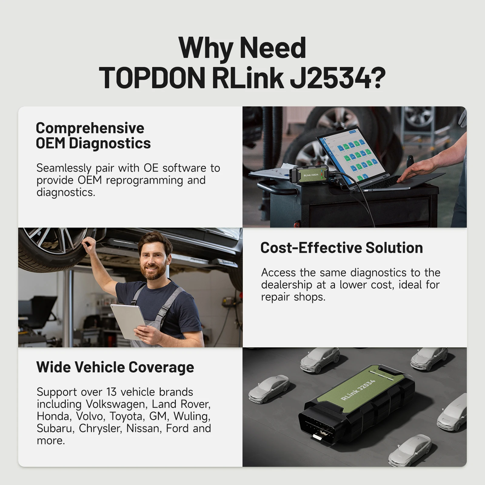TOPDON RLink J2534 Pass-Thru-Programmierer OEM-Neuprogrammier- und Diagnosewerkzeug Erweitertes J2534 VCI Unterstützt J2534/D-PDU/CAN-FD/DOIP