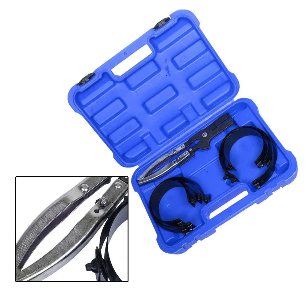 Engine Tool Set Including Piston Ring Compressor Plier Two Compression Bands and Impact-Resistant Carrying Case