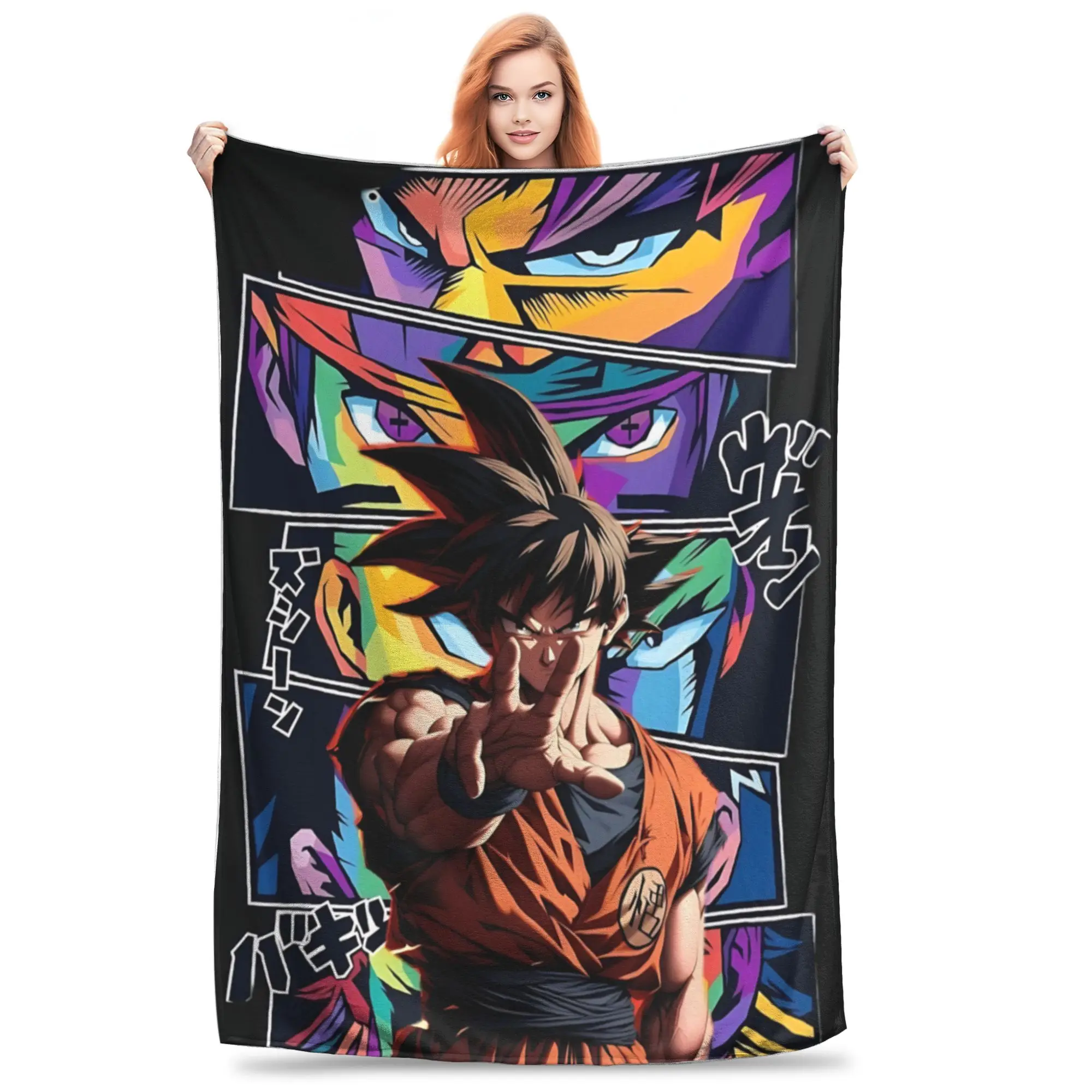 1PC Son Goku Anime Dragon Balls home room decorations Winter Blankets for Adults Bedding Home Interior Sofa Knee