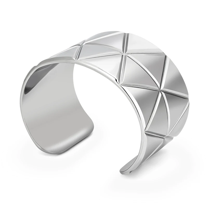 

MEHOPE Unisex Stainless Steel Open Cuff Bracelet Geometric Crisscross Textured Bangle Modern Minimalist Jewelry for Daily Wear