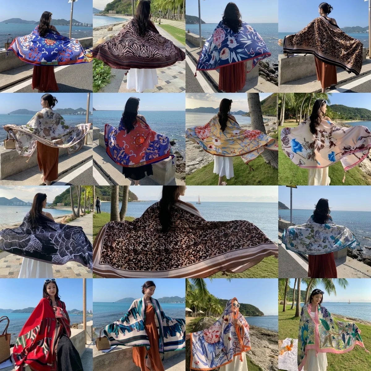 2023 New 24Styles 90x180cm Travel Sun Protection Beach Dress Bikini Cover-ups Sarong Wrap Scarf Women Brazilian Swimsuit Bathing