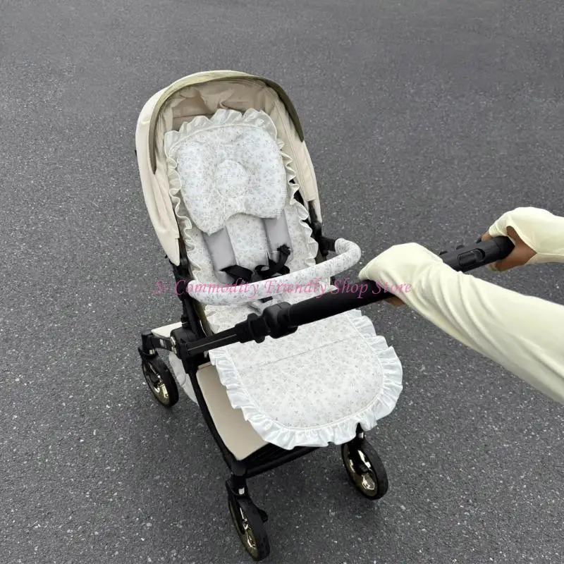 85AE Cooling Baby Strollers Pad Removable Washable Ice Silk Fabric Fit Pushchairs