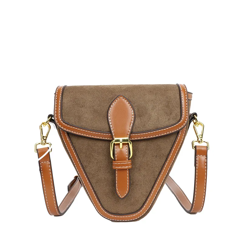 

New Cross-Border Women's Small Versatile Bag | Frosted PU Crossbody | Niche Design Retro Trendy Saddle Bag
