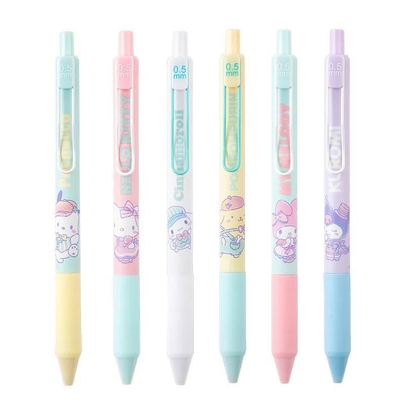 

18/36pcs Sanrio Kitty Melody Kuromi Gel Pen Cute Pochacco 0.5mm Black Ink Neutral Pens Promotional Gift Office School Supply