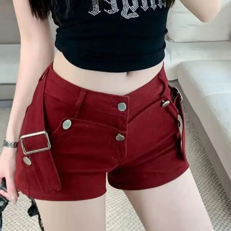 American Red Hot Girl Denim Low-Waist Shorts New Summer Design Sexy Tight Slim Niche Casual Versatile Pants