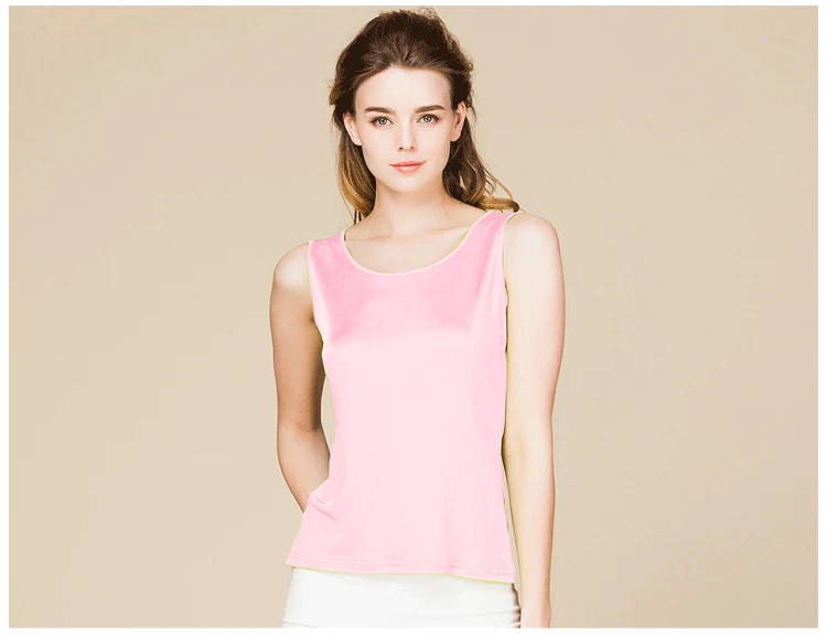 SuyaDream Women Tanks Knitted Real Silk Solid Vest O Neck Sleeveless Basic T Shirt 2025 Spring Summer Tops
