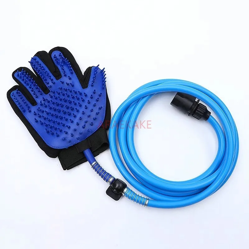 Cabezal de ducha para lavado de perros, peine de baño, cepillado para perros, gatos, masaje para mascotas, guantes de silicona, tubería de agua integrada con grifo