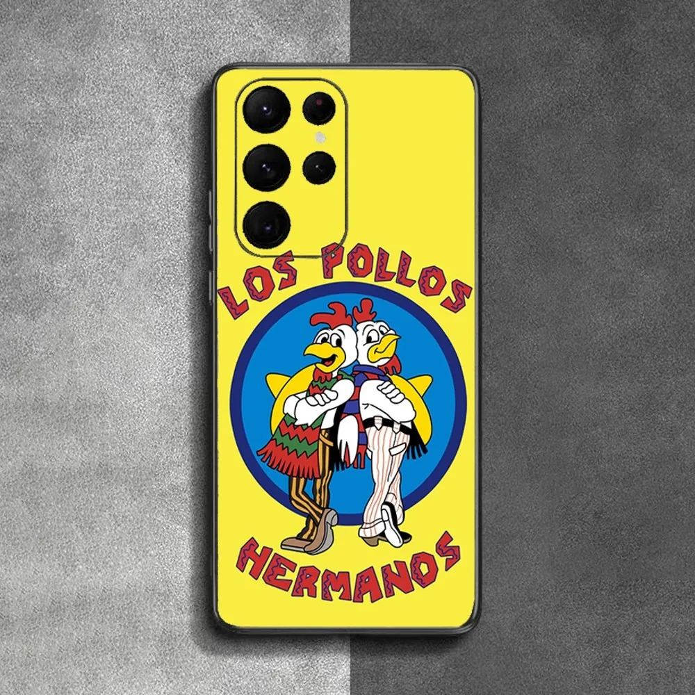 B-Breaking Bad Chicken Los P-Pollos Hermanos Phone Case For Samsung Galaxy A52 A51 Edge S22ULTRA S23 LITE Plus Ultra Black Cover