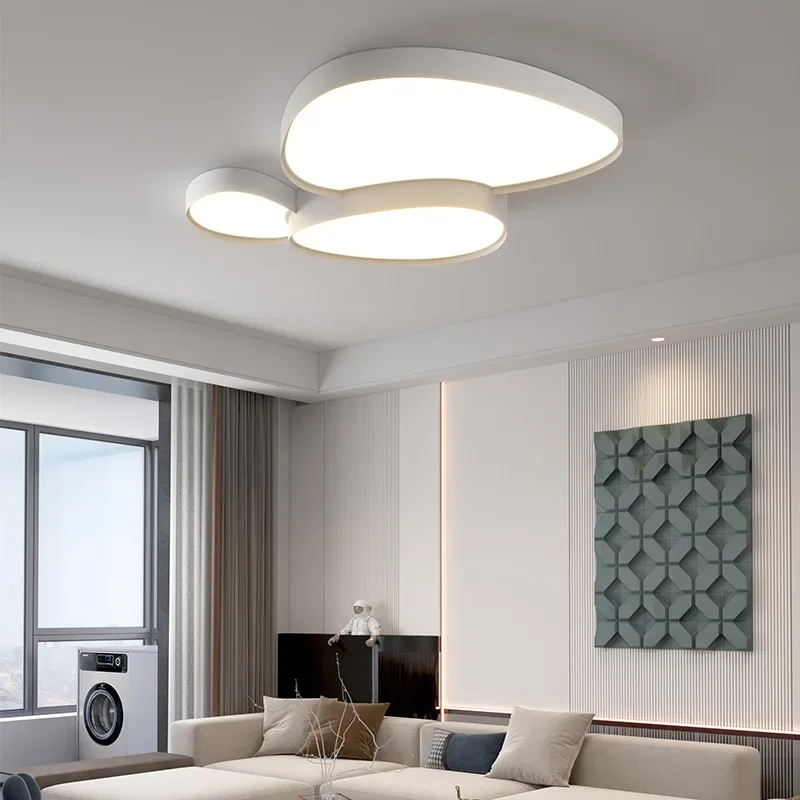 Nordic Elliptic Led Ceiling Lights Smart Dimmable for Living Dining Room Bedroom Hallway Chandelier Home Decor Lusters Fixture