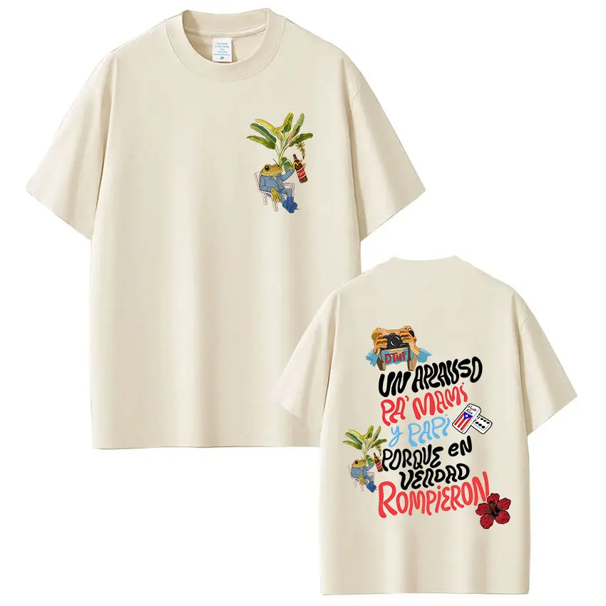 Men 100% Cotton Smiling Glitter Broken Bear Graphic Print T Shirts Short Sleeve Avant-garde Casual Summer Streetwear Tops