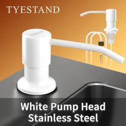 White pump head Soap Dispenser for Kitchen Sink Stainless Steel Built In Soap Dispenser Pump with 40