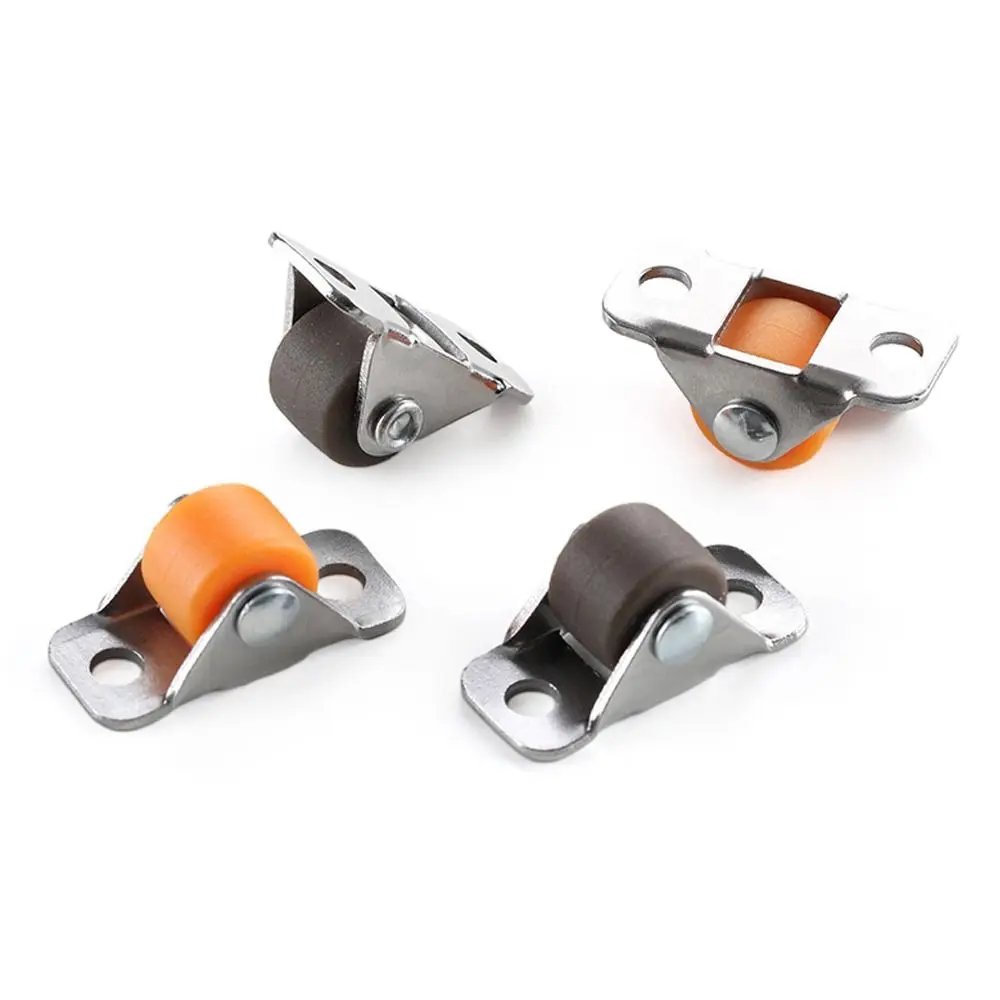 Orange Straight Wheel Mini Brown Rubber Self Adhesive Caster Furniture Hardware Directional Casters