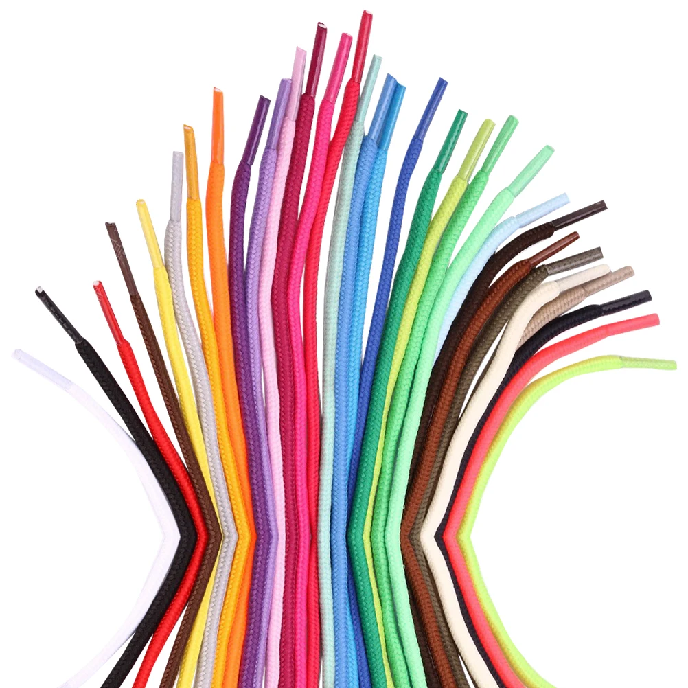 

30pcs Colored Shoelaces Round Soft Polyester Casual Athletic Shoes Replacement Laces Strings Decorative Shoe Accessories