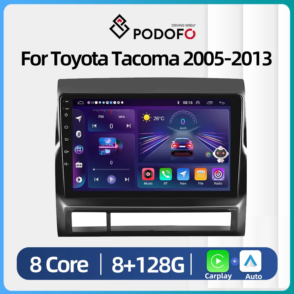 Podofo For Toyota Tacoma 2005-2013 Car Radio Multimedia Video Player Navigation stereo GPS Android No 2din 2 din dvd