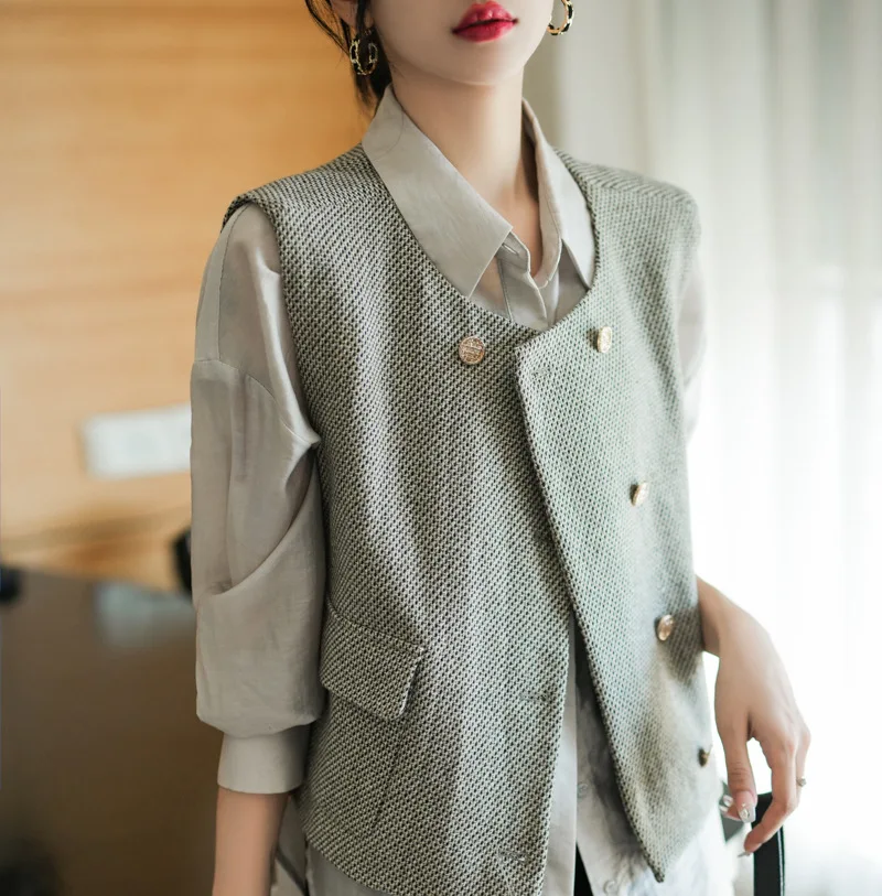 Giacca in Tweed Effetto Vissuto da Donna, Multitasche Stile Cargo, Impermeabile e Antispruzzo per Attività all'Aperto, Trekking e Tempo Libero