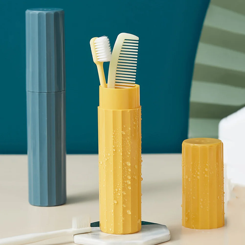 

4pcs Portable Toothbrush Case PP Container Thick Durable Anti Drop Good Sealing Travel Hotel Accessory Holder Toothpaste Storage