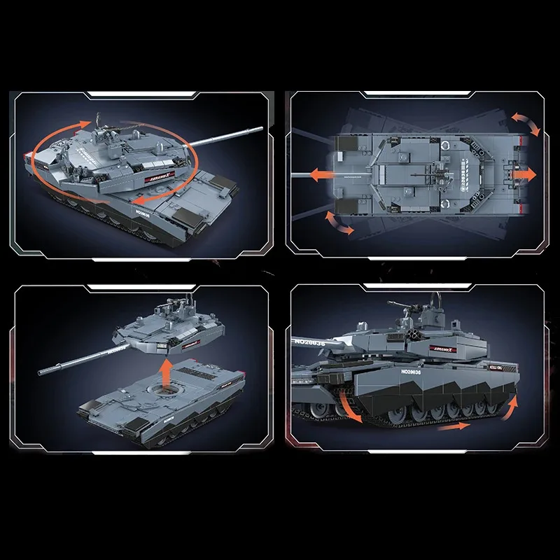 ตัวต่อรถถัง Mould King 20036 รุ่นเทคนิค รถถังบังคับวิทยุ ABRAMS-X ชุดตัวต่อประกอบรถถัง ของขวัญคริสต์มาสสำหรับเด็ก