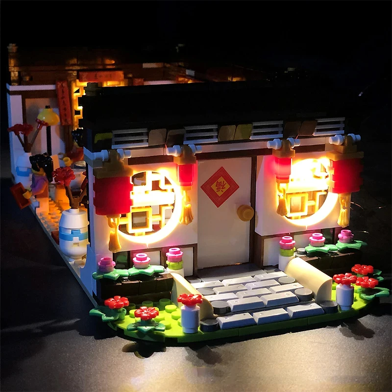 DIY LED Light Kit For LEGO 80101 Chinese New Year's Eve Dinner Building Blocks (Only LED Light,Without Blocks Model)