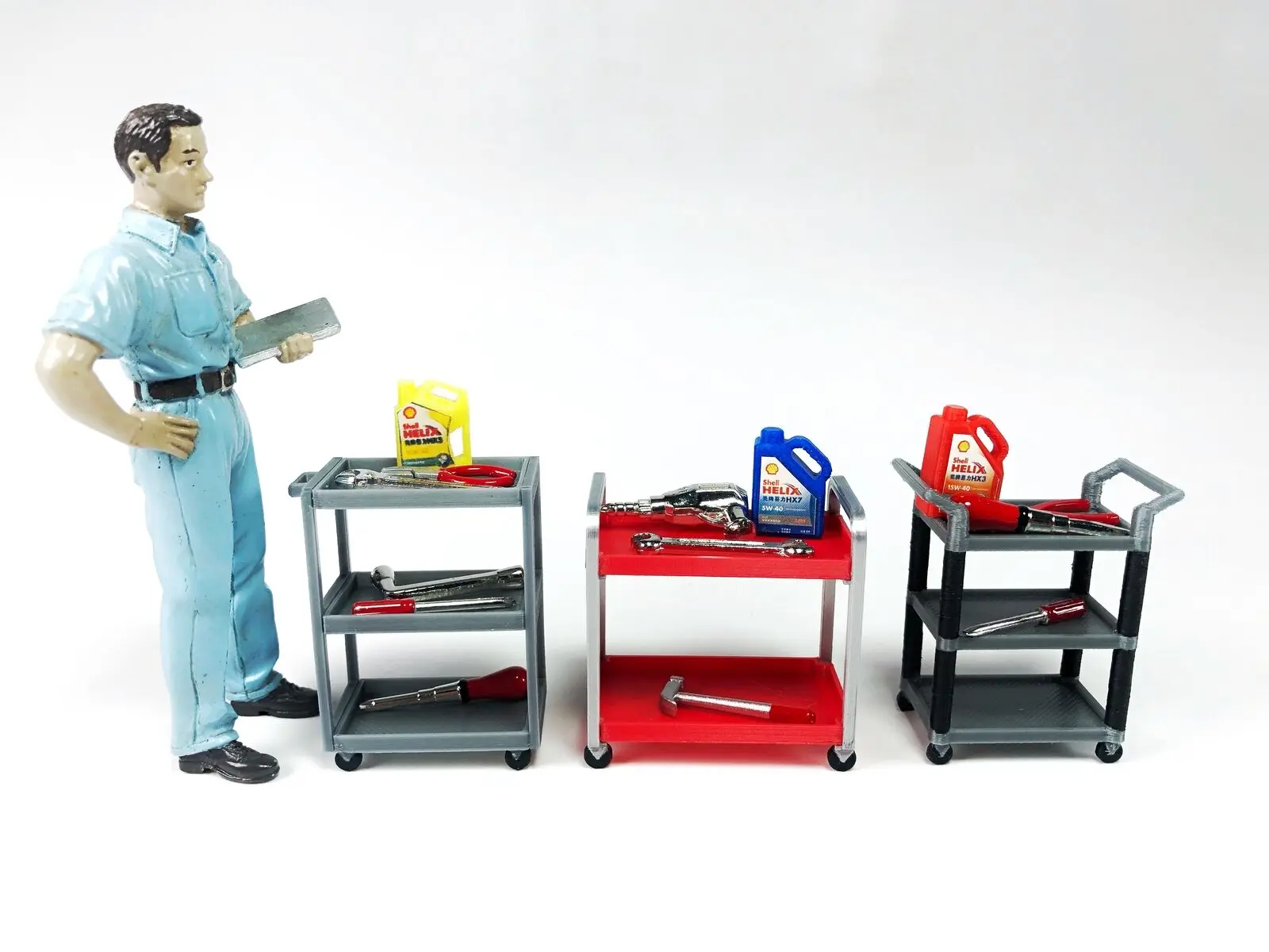 1/18 Diorama zestaw modeli do naprawy samochodów konserwacja rekwizyty warsztatowe akcesoria do modeli scenicznych 11 szt