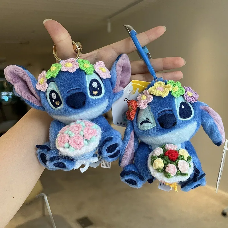 

Kawaii Stitch Love Eye Мини Ручной Цветок Брелок Подвеска Ежедневный Рюкзак Персонализированные Модные Аксессуары Фестивальный Подарок