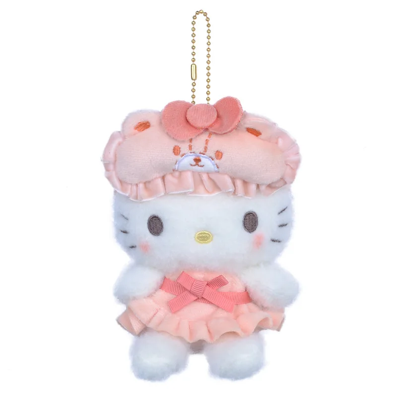 14 cm/5,51 Zoll Plüsch-Schlüsselanhänger Cartoon-Anhänger Cinnamoroll Kuromi Melody Kawaii Augenmaske Pyjamas Niedliches Spielzeug Peripheriegeräte Weihnachtsgeschenk