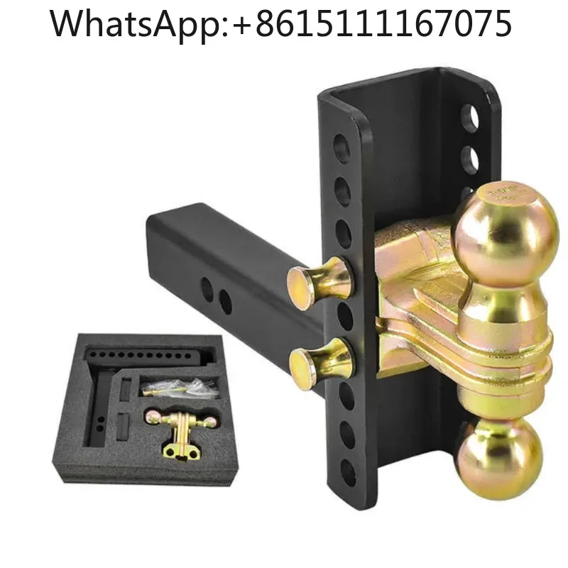 Adjustable Dual Ball Trailer Hitch 6 Inch Drop Rise For 2.5