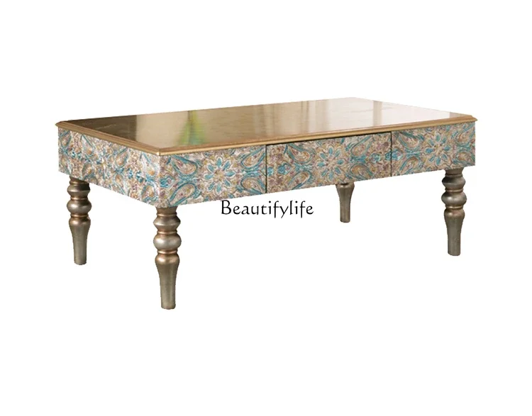 

ld25Fashion creative carved rectangular coffee table neoclassical style coffee table