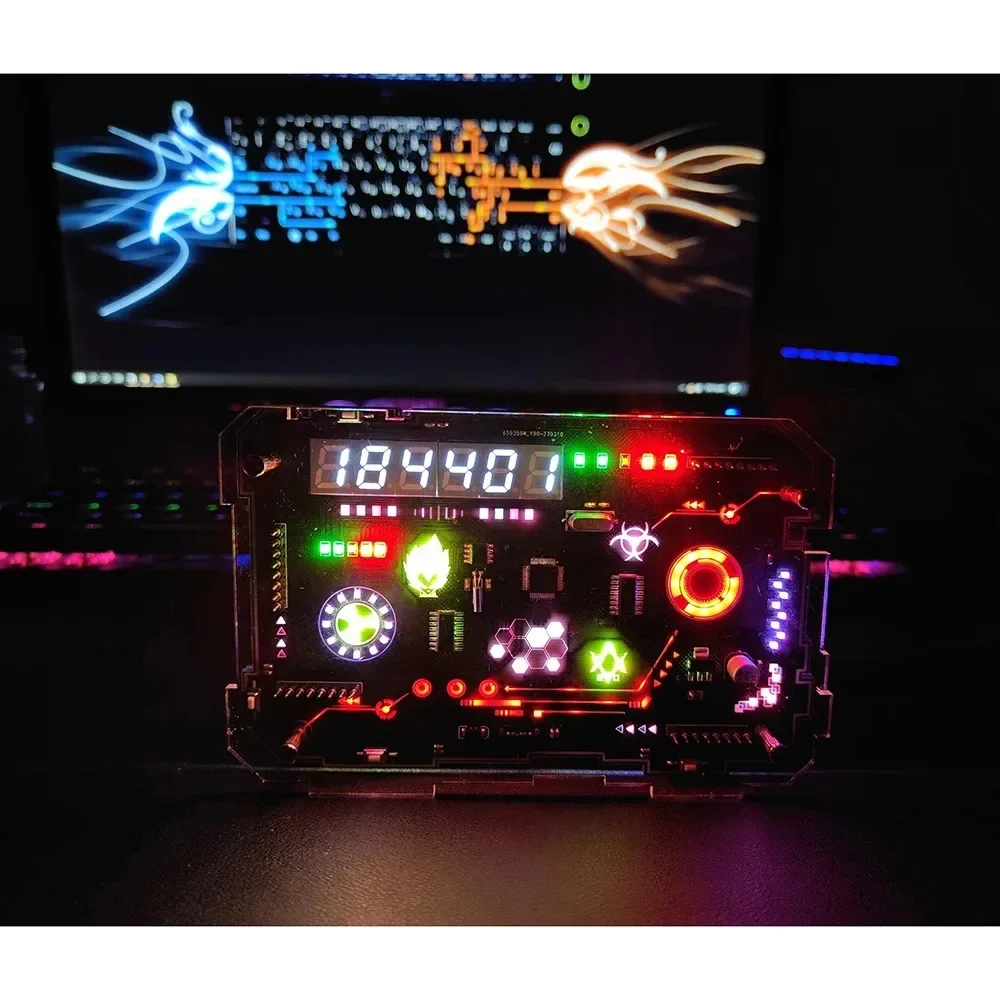 RGB Internet Famous DIY Technology Sense LED Nixie Fluorescent Tube Clock Digital Table Display E-sports