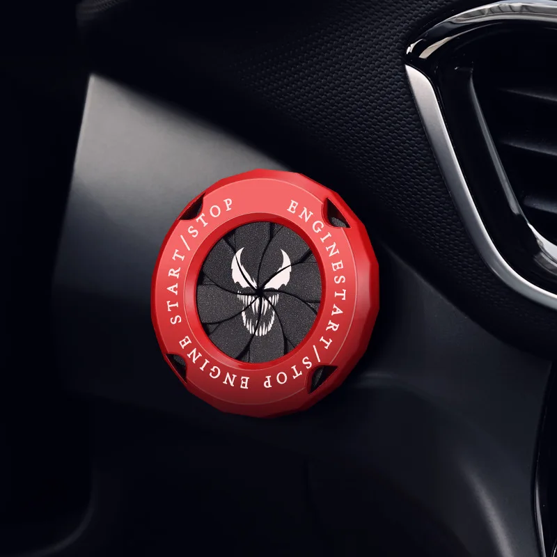 Disney Movie Venom Car Interior Sticker Ignition Device Decor One Key Start Button Protective Cover for Motorcycle Starting Ring