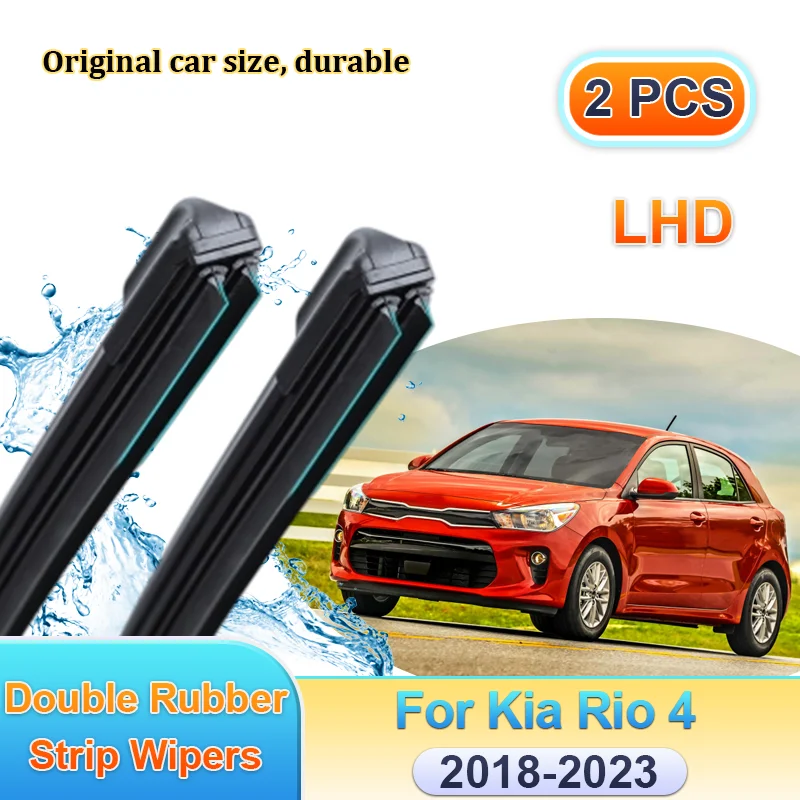

Car Windscreen Wiper LHD For Kia Rio 4 YB SC 2018 2019 2020 2021-2023 Front Double Rubber Strip Wipers Blade Brushes Accessories