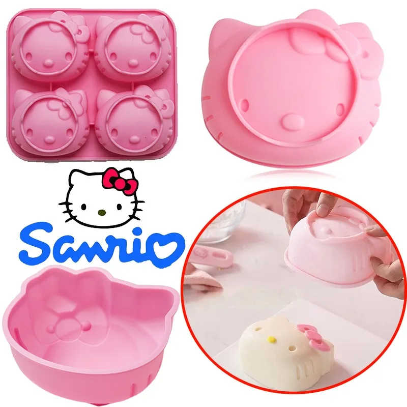 4pcs Sanrio Hello Kitty Cake Baking Mold Anime Character Avatar Parent Child Baking Biscuits Chocolate Cake Mold Accessories