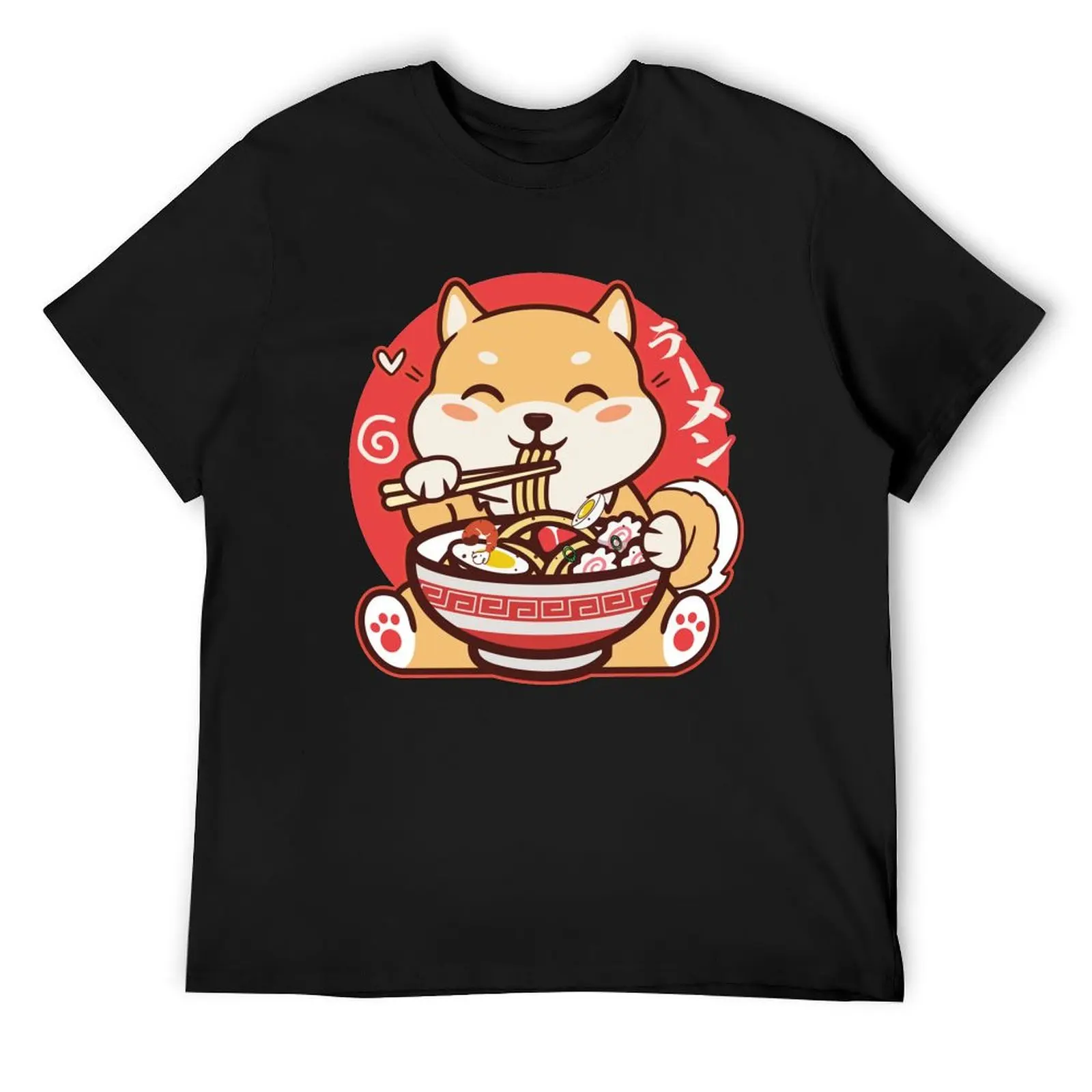 

Kawaii Shiba Inu Eating Ramen T-Shirt custom t shirt sublime korean fashion plus size tops plus size men clothing