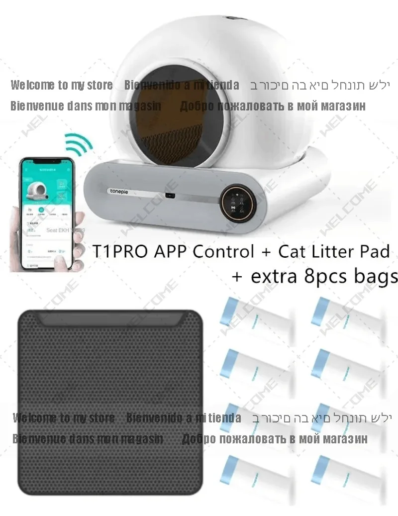 

Automatic Smart Cat Litter Box Self Cleaning 65L App Control Pet Cats Toilet Litter Tray Ionic Deodorizer Arenero Gato