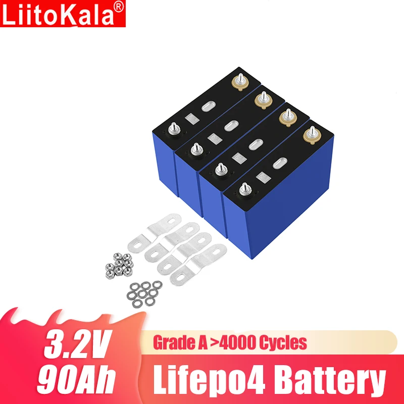 LiitoKala 3.2V 105Ah 50Ah 180Ah 200Ah 302Ah LiFePO4 แบตเตอรี่ DIY 12V 24V 48V รถจักรยานยนต์ไฟฟ้ารถอินเวอร์เตอร์พลังงานแสงอาทิตย์แบตเตอรี่