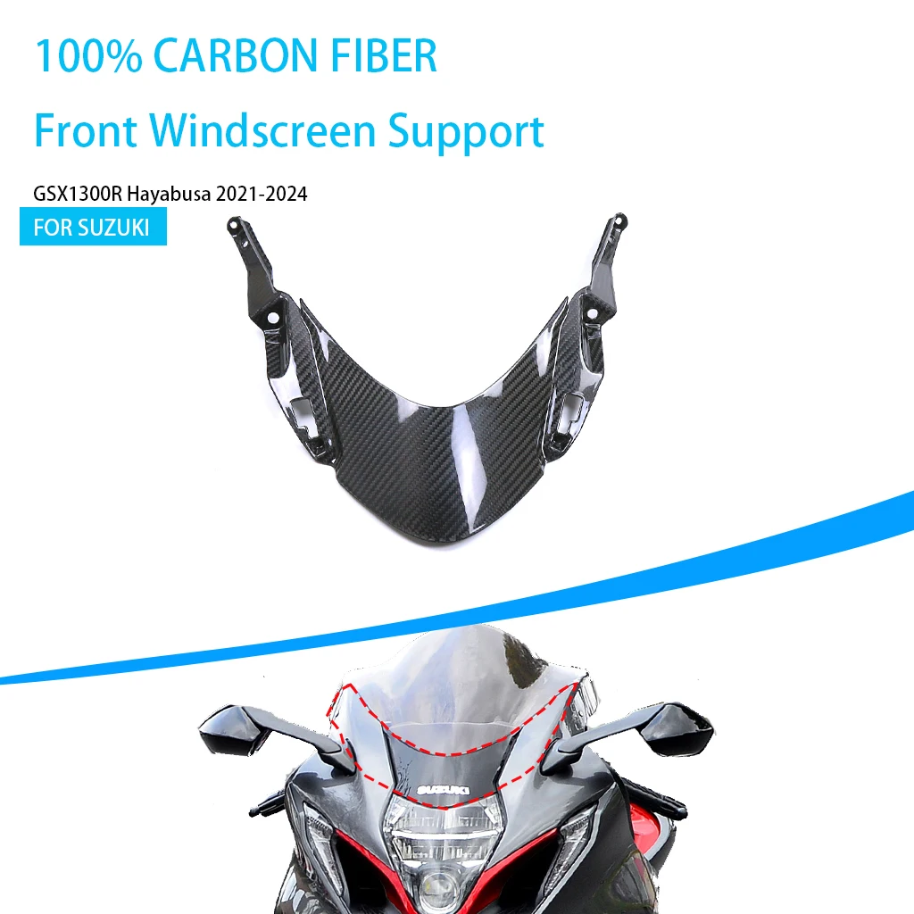 For SUZUKI GSX1300R Hayabusa 2021-2024 Motorcycle Carbon Fiber Front Windscreen Support Windshield Bracket Fairings Accessories