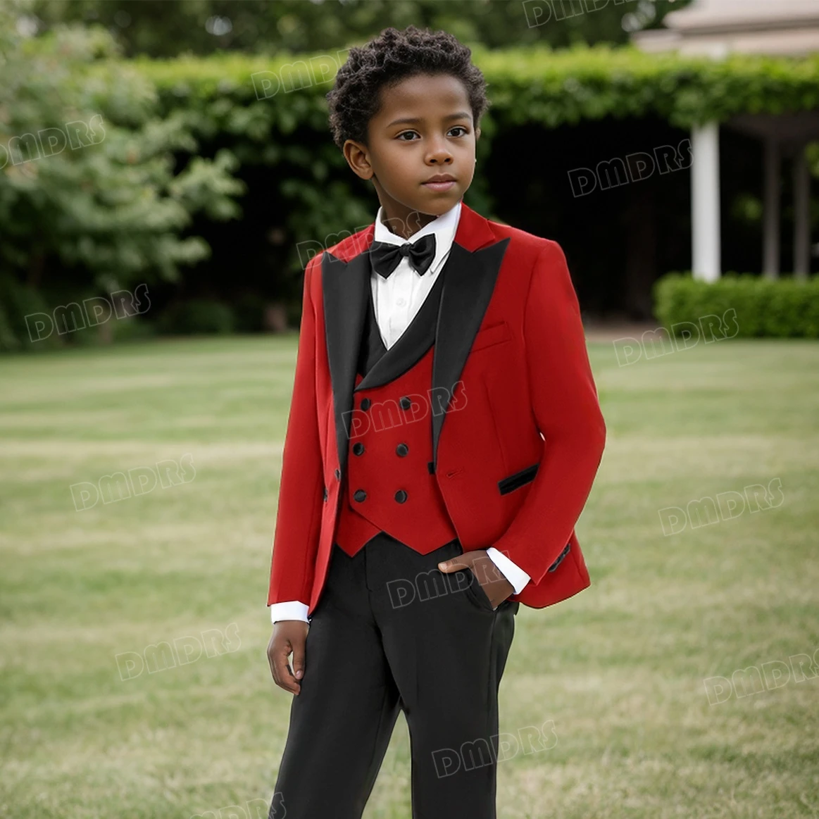 Boys Suit Set Slim Fit Kids Suit Boy Wedding Suit Communion for Boys Tuxedos Teen Suit Adjustable Waist