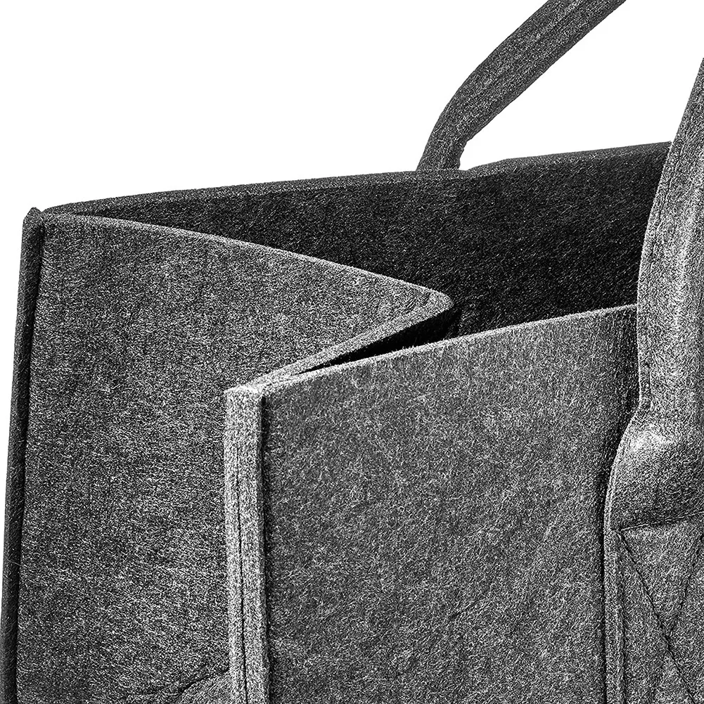 

Brand New Firewood Bag Tote Bag Basket Fireplace Firewood Basket Large Capacity 1/2pcs 50 X 25 X 25cm Felt Bags