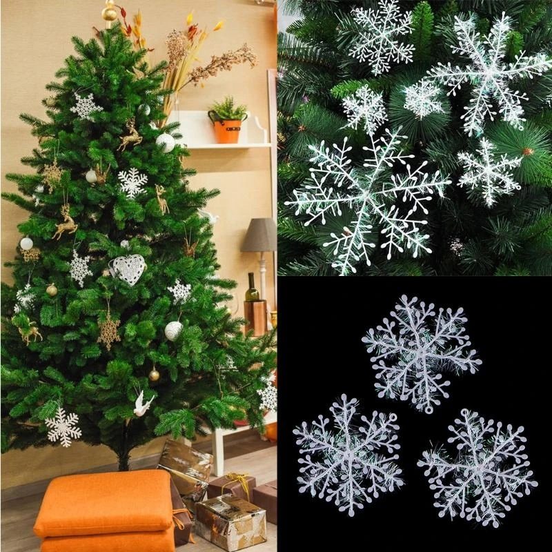 3 PCs White Snowflake ornamentos