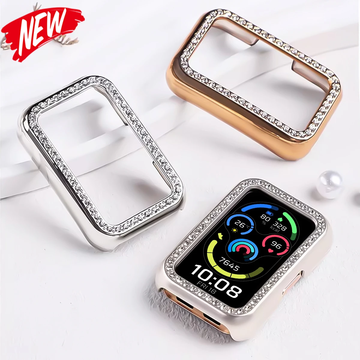 Bling Diamond Protective Case for Huawei Watch 11/11Pro Hollow Cover Frame for Huawei Band 11/11Pro NFC Smartwatch Bumper Shell
