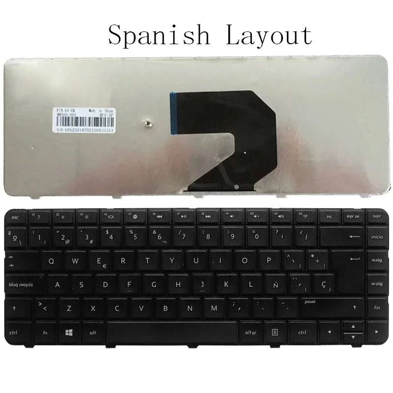 Novo teclado de laptop espanhol/latino para HP Pavilion G4 G4-1000 G43 G6 G6S G6T G6X G6-1000 CQ43 CQ43-100 CQ57 G57 430 630 Preto