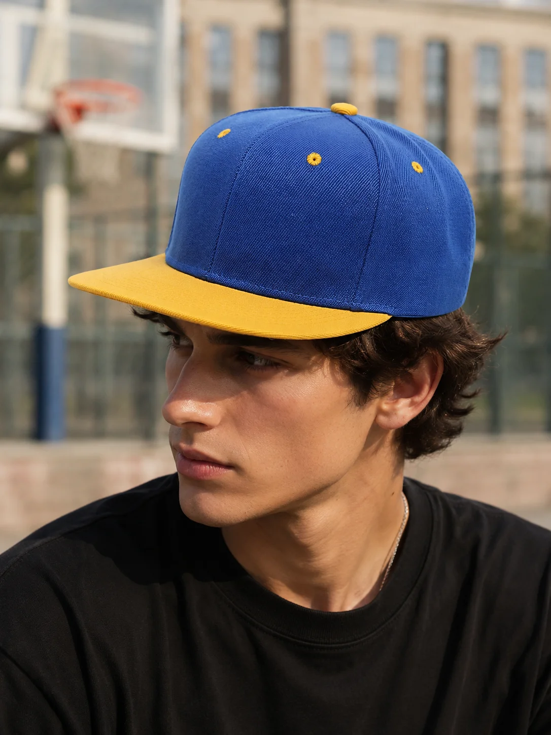 Blank Two Tone Snapback Cap Men Women Flat Brim Baseball Hat Color Block Hip Hop Streetwear Adjustable Plain Bboy Caps