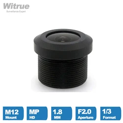 HD CCTV lens 1.8mm M12*0.5 mount 1/3 F2.0 160 degree with 650nm IR Filter for Video Surveillance IP Camera