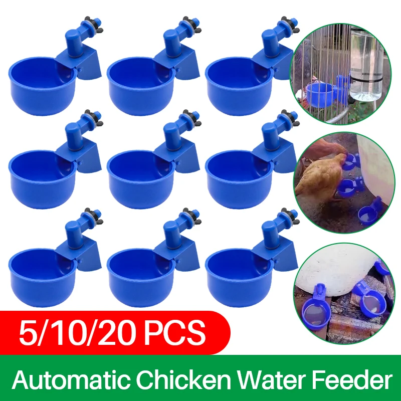 5/10/20 pièces automatique poulet eau tasses volaille abreuvoir bol poulailler poules mangeoire en plastique boisson tasse pour poulet canard oie