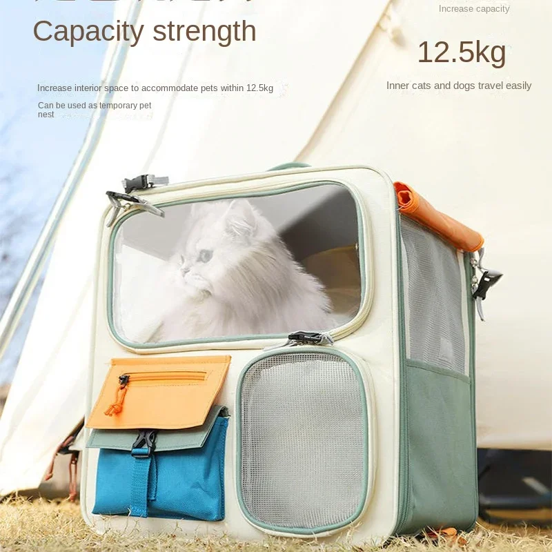 Imagem -04 - Portadora de Pet Portátil com Double-shoulder Bolsa Gato Mochila Travel Bolsa Seat Grande Capacidade Dog Box Godsend