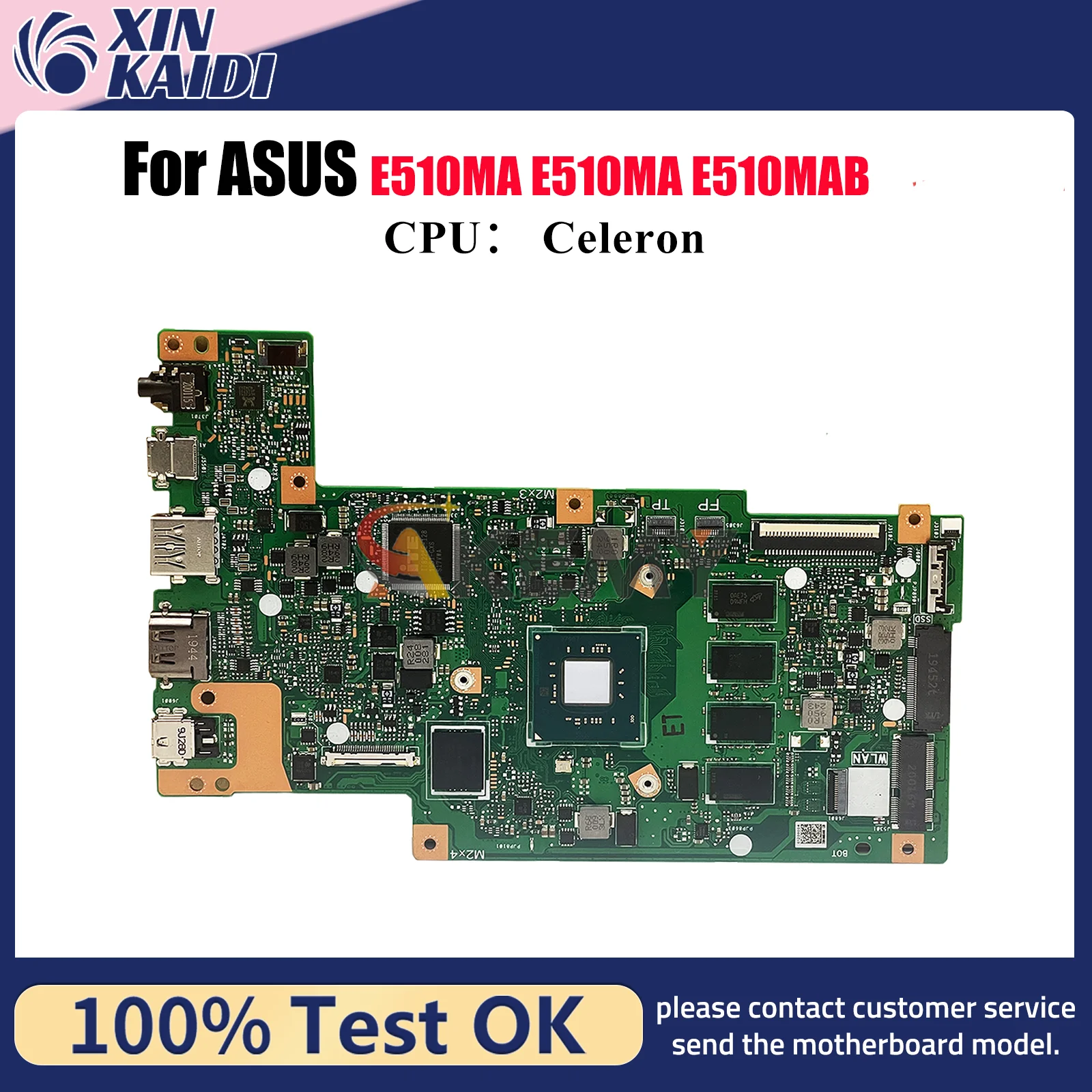 

E510MA Laptop Motherboard For ASUS EeeBook E510MAB E410M E510MA Notebook Mainboard With Celeron CPU 100% tests OK fast shipping