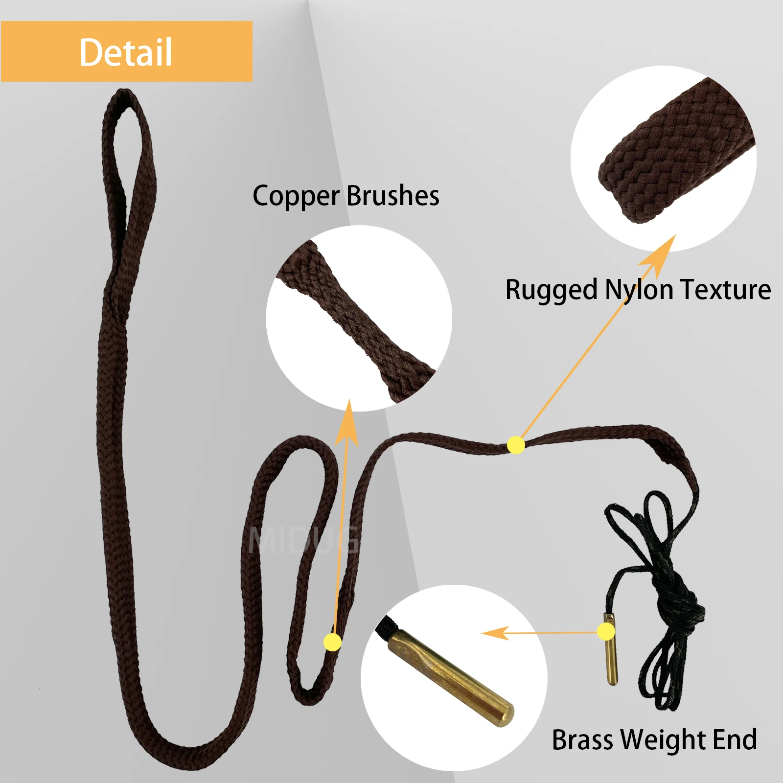 MIDUG Bore Cleaner Snake Gun Cleaning Kit for 17 .177 Cal .17HMR .17WMR & 4.5mm Barrel Brush Rope for Hunting Accessory Handgun