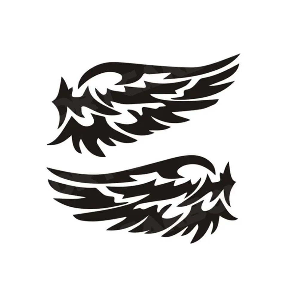 Calcomanías adhesivas para coche con alas de Ángel, decoración de motocicletas, pegatinas reflectantes 3D impermeables, pegatinas de pegamento