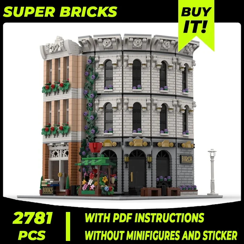 

Street View Model Moc Building Bricks Curved Corner Birch Bank Technology Modular Blocks Gifts Christmas Toys DIY Sets Assembly