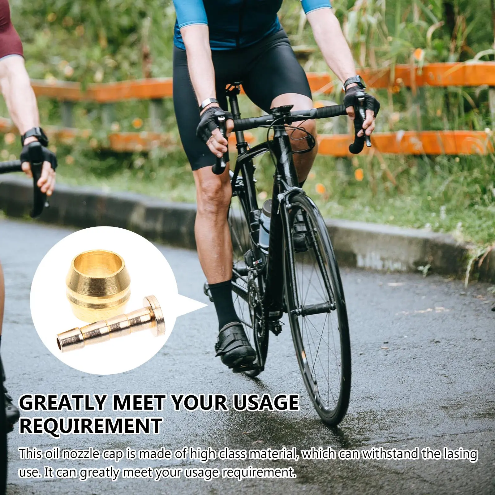 4Pcs Oil Pipe Connector Copper Bike Brake Joint Replacement Hydraulic Hose Insert Leakproof Mountain Bike Brake Accessory