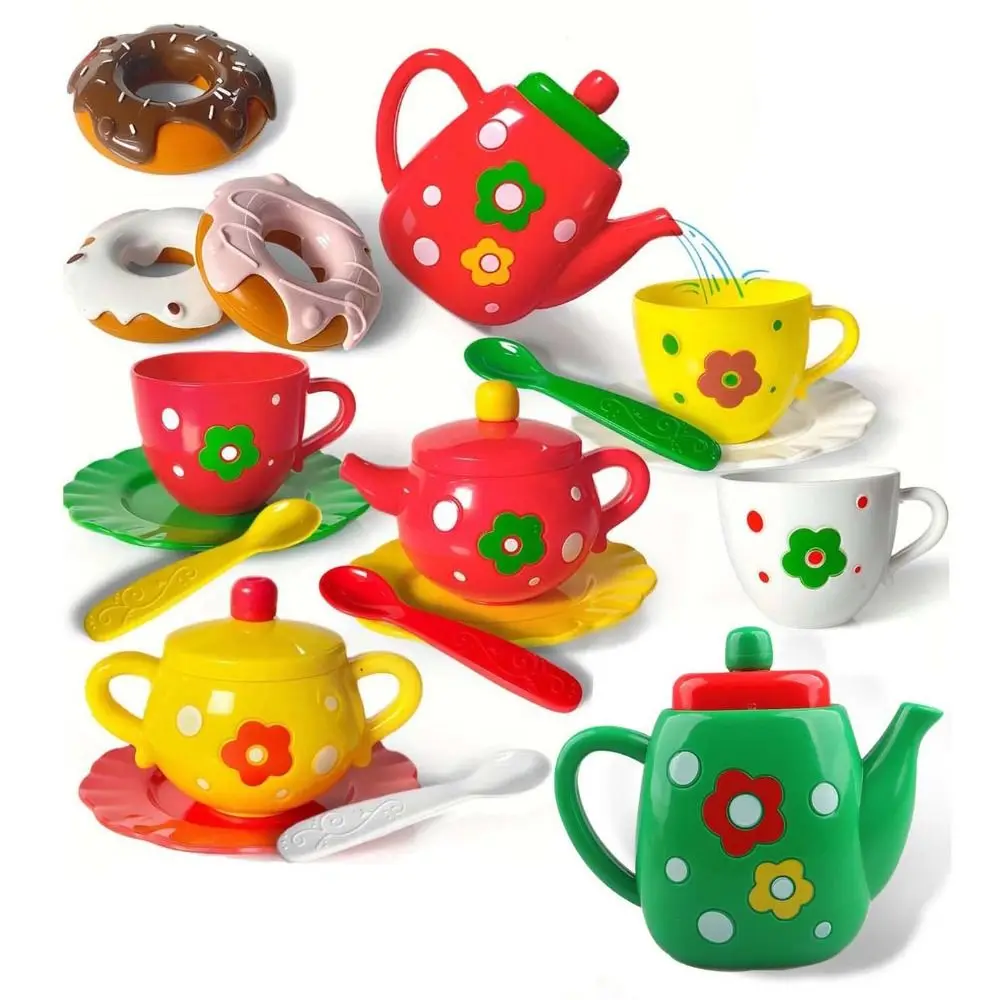 Cake Dessert Afternoon Tea Set Kettle Cookies Simulation Food Playhouse Kitchen Toys Pretend Play Teapot Tea Set for Girls